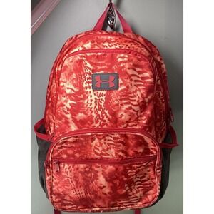 PREOWNED UNDER ARMOUR Red Tie Dye Backpack , some wear on front Bottom, See Pics